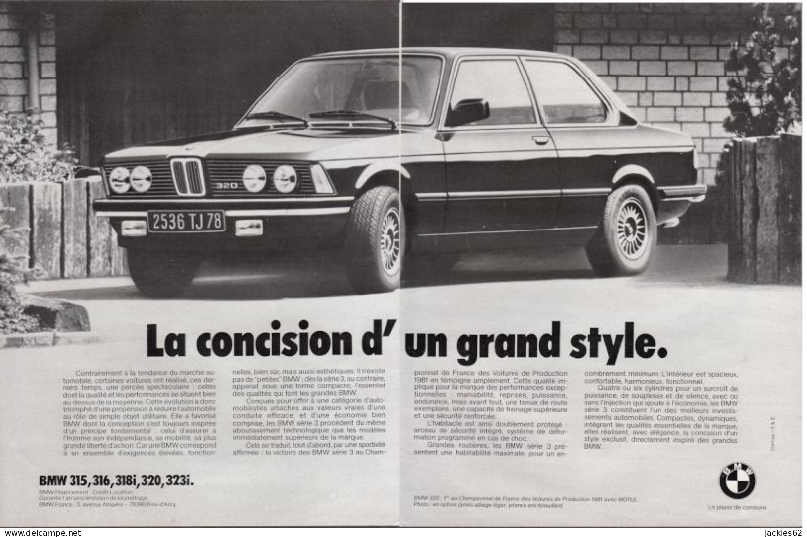 128793CL/ BMW 320, 2 Pages De Magazine Format 21/27,5 Cm - Advertising