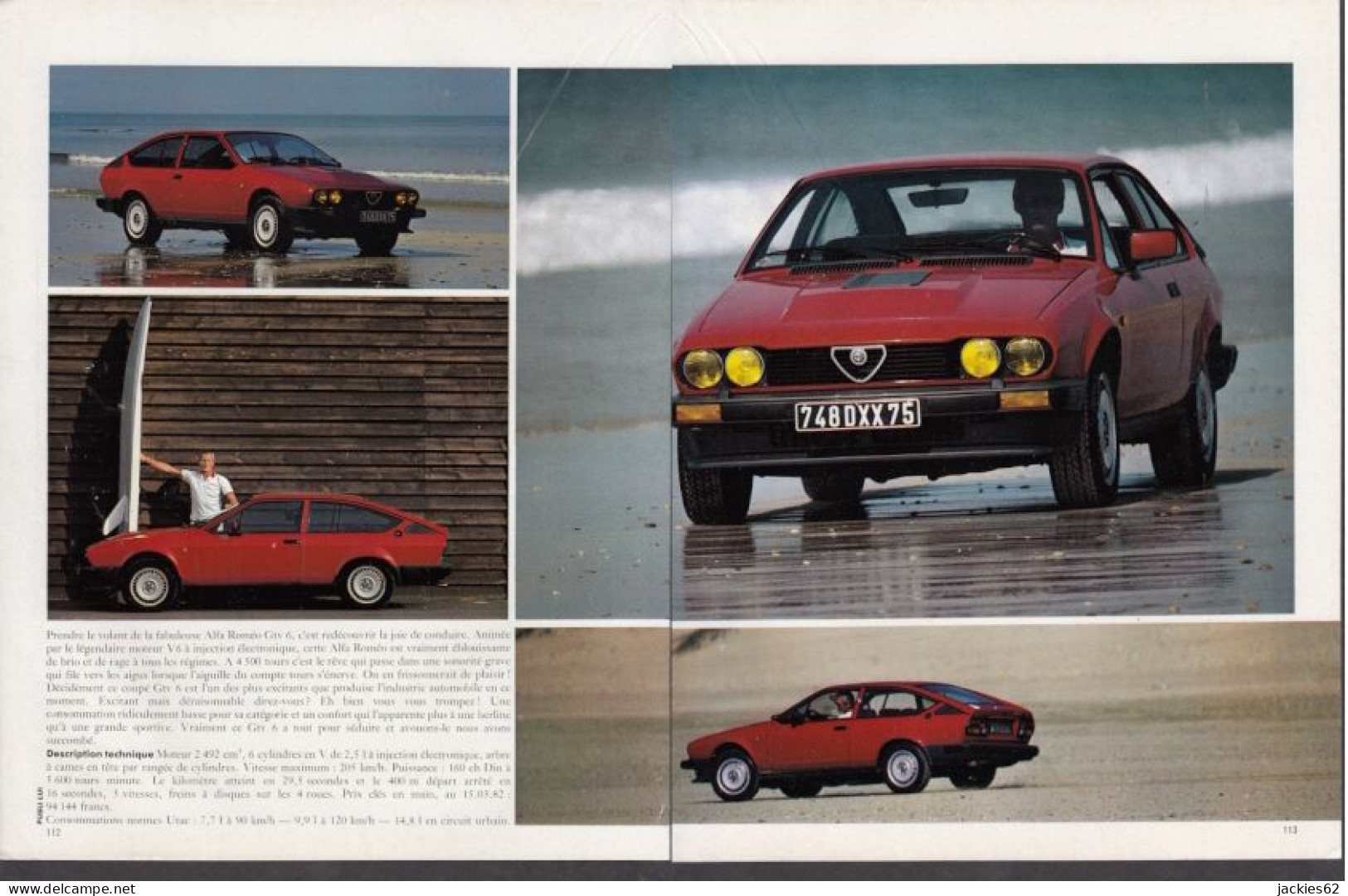 128806CL/ ALFA ROMEO GTV 6, 3 Pages De Magazine Format 21/27,5 Cm - Advertising