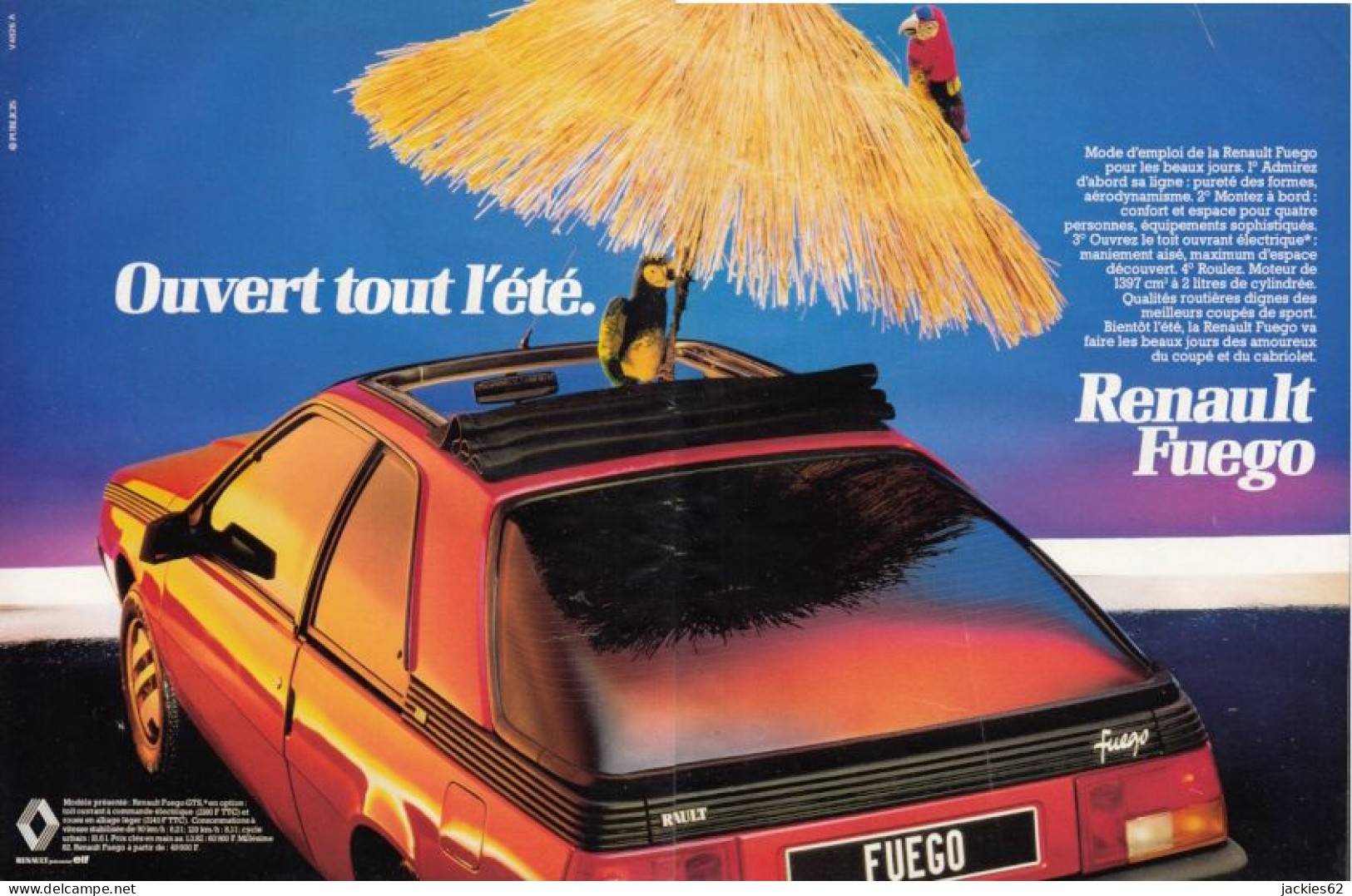 128784CL/ RENAULT FUEGO, 2 Pages De Magazine Format 21/27,5 Cm - Advertising