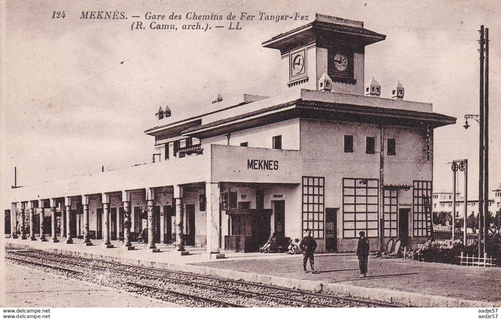 MAROC - MEKNÈS - Gare Des Chemins De Fer Tanger-Fez 1933 - Stations - Zonder Treinen