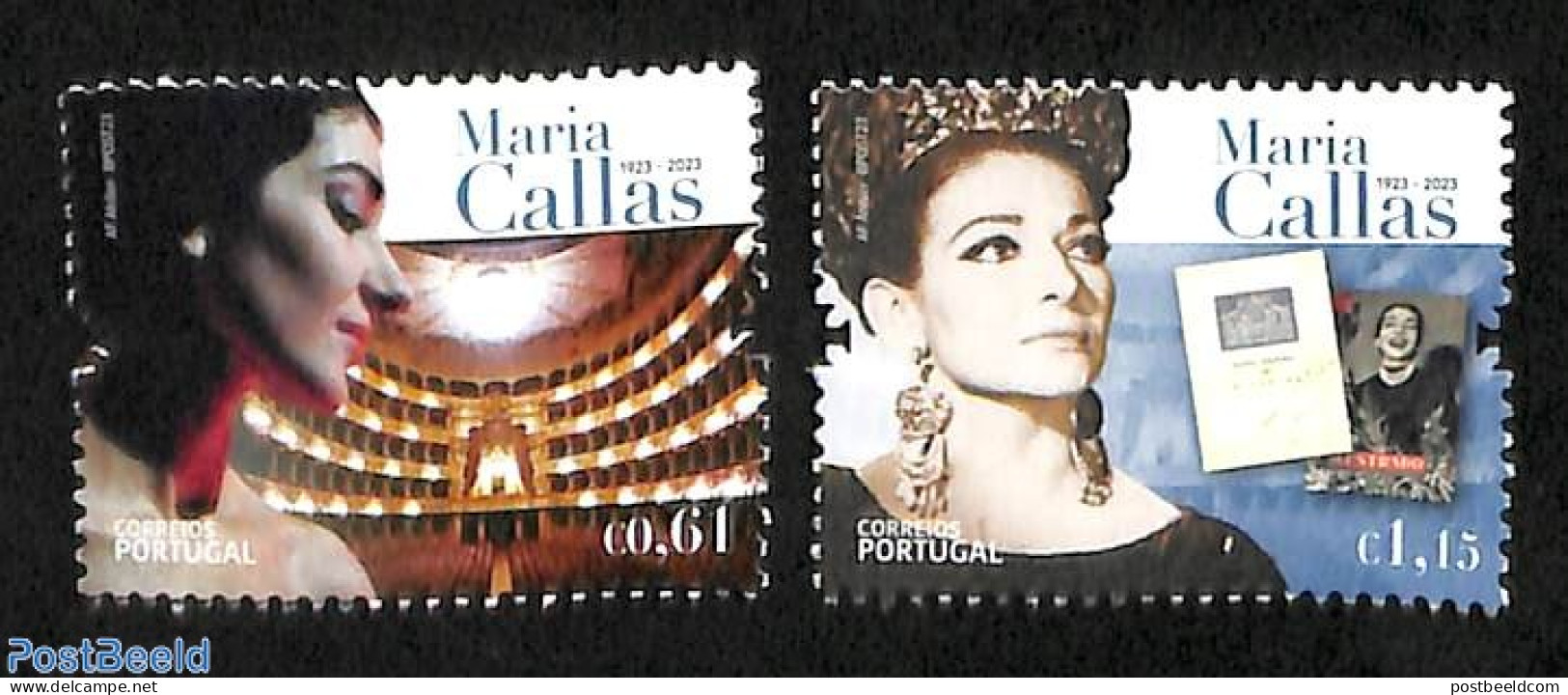 Portugal 2023 Maria Callas 2v, Mint NH, Performance Art - Music - Ungebraucht