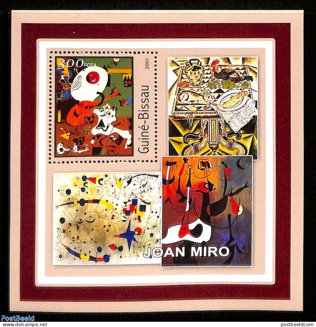 Guinea Bissau 2001 Joan Miro S/s, Mint NH, Art - Modern Art (1850-present) - Paintings - Guinea-Bissau