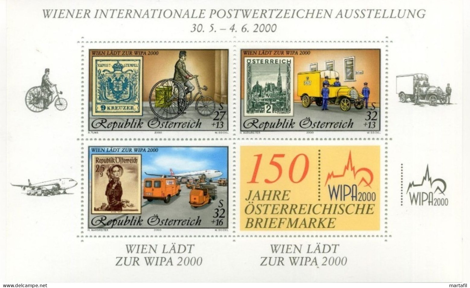 2000 AUSTRIA BF 19 MNH ** Wipa 2000 - Blocchi & Fogli