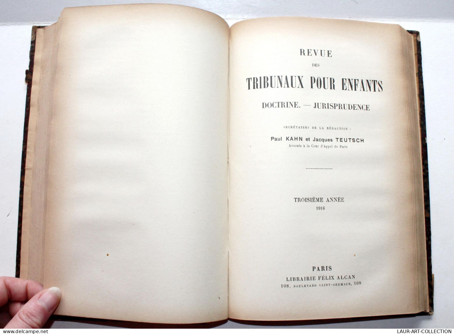 RARE! 2 REVUE DES TRIBUNAUX POUR ENFANTS DOCTRINE JURISPRUDENCE KAHN 1915 + 1916 / ANCIEN LIVRE XXe SIECLE (2603.64)