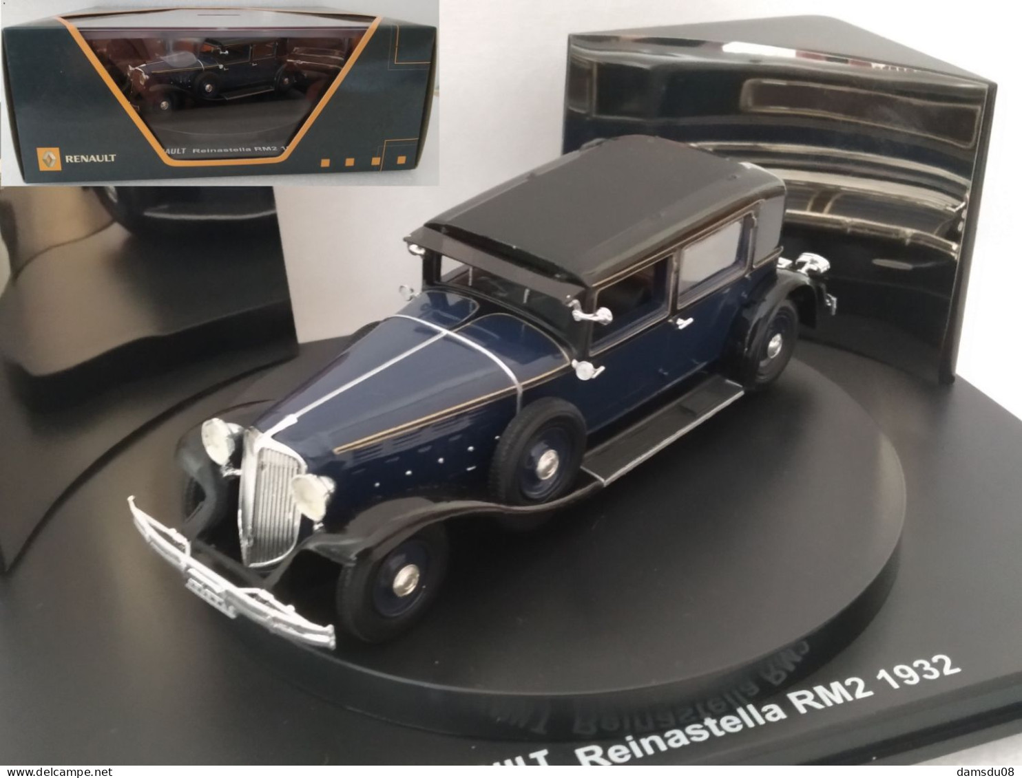 Norev Renault Reinastella RM2 1932 Echelle 1/43 En Boite Vitrine Et Surboite Carton Socle Tournant - Norev