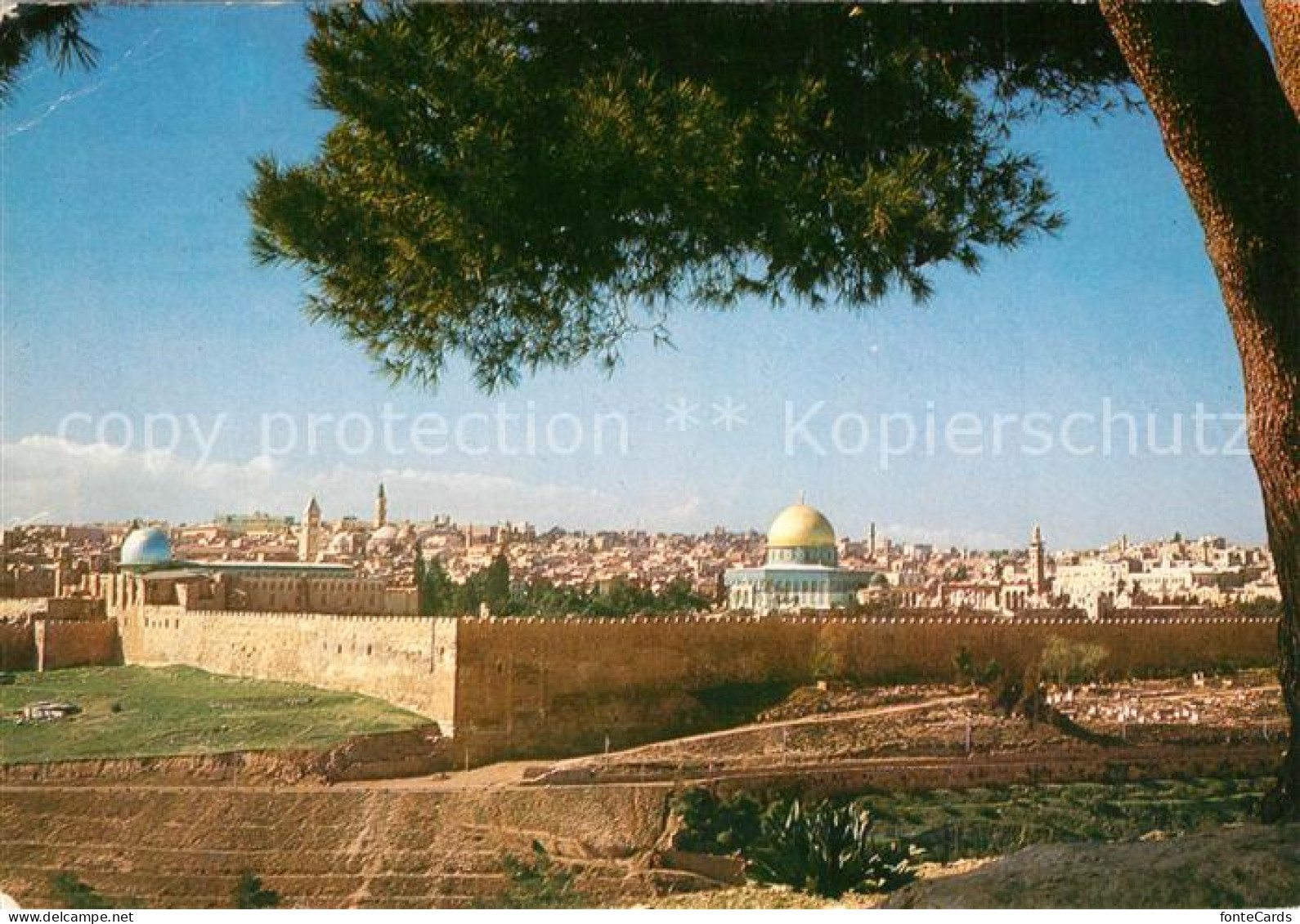 73300467 Jerusalem Yerushalayim Temple Area Eastern Wall Seen From Mount Of Oliv - Israel