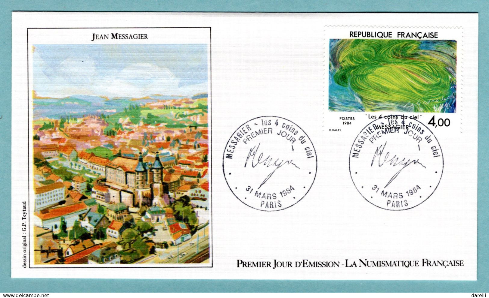 FDC France 1984 - Jean Messagier - Les 4 Coins Du Ciel - YT 2300 - Paris - 1980-1989