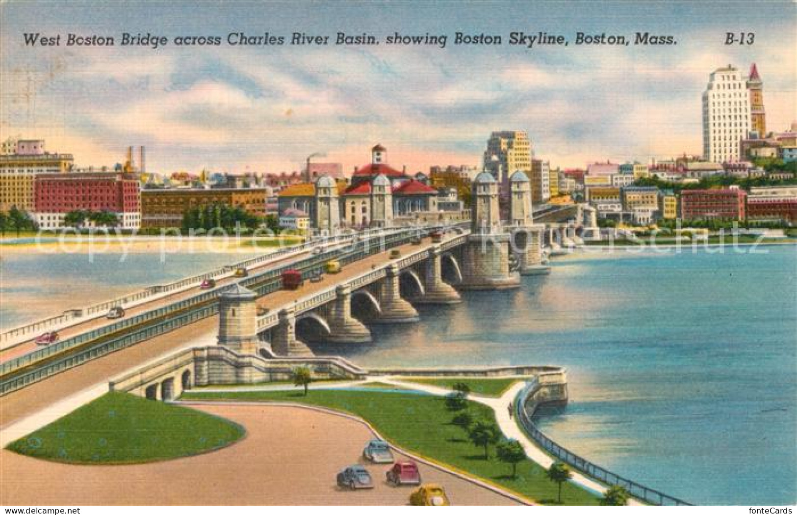 73299617 Boston_Massachusetts West Boston Bridge Across Charles River Basin Skyl - Other & Unclassified