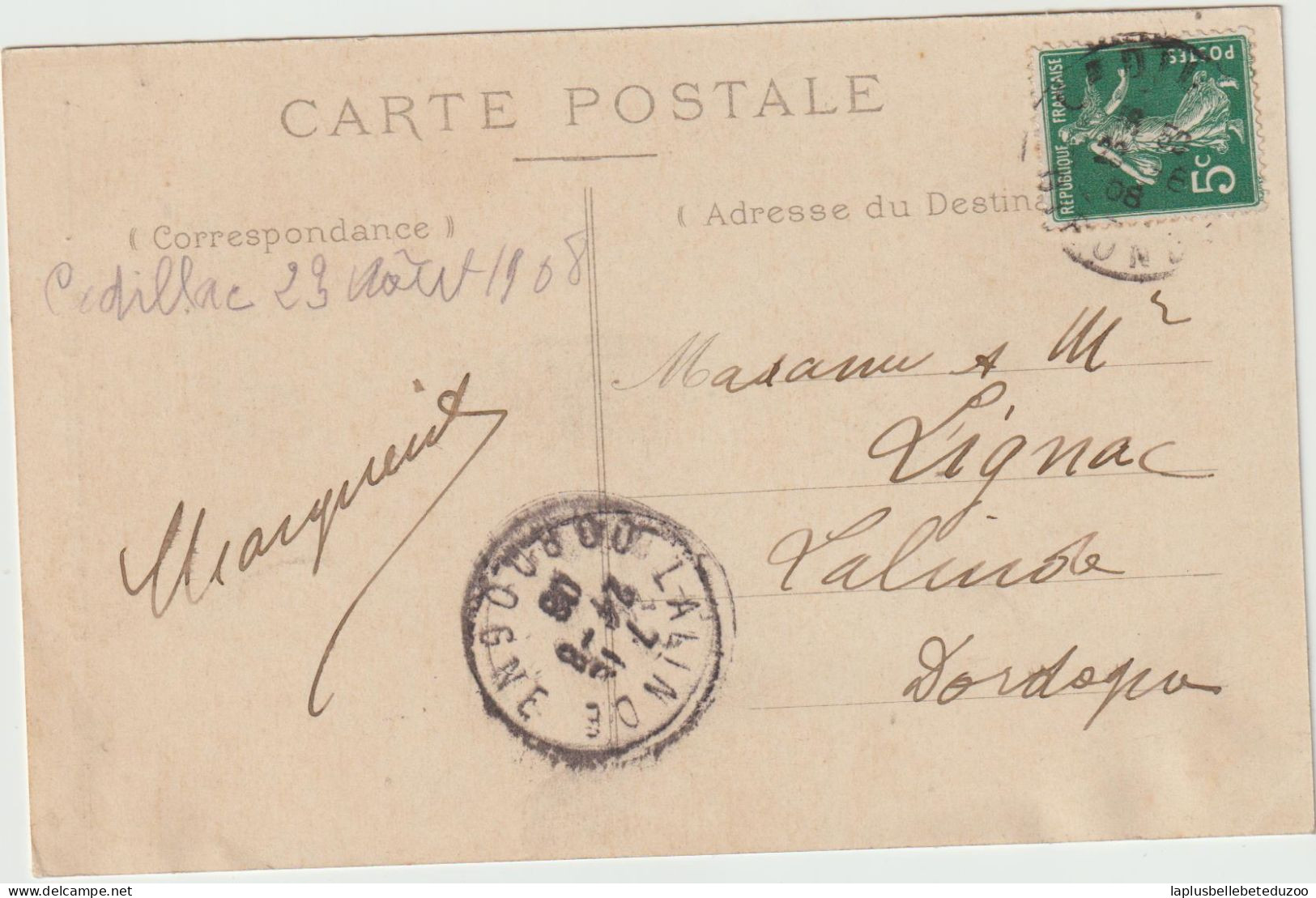 CPA - 33 - CADILLAC Sur GARONNE - Anciens Remparts Et Porte De La Mer - XIVe Siècle - 1908 - Pas Courant - Cadillac