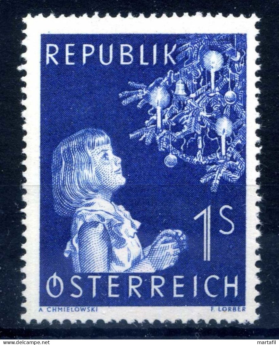 1954 AUSTRIA SET MNH ** 842 Natale, Christmas - Ungebraucht