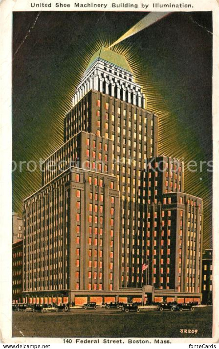 73298675 Boston_Massachusetts United Shoe Machinery Building By Illumination Ill - Andere & Zonder Classificatie