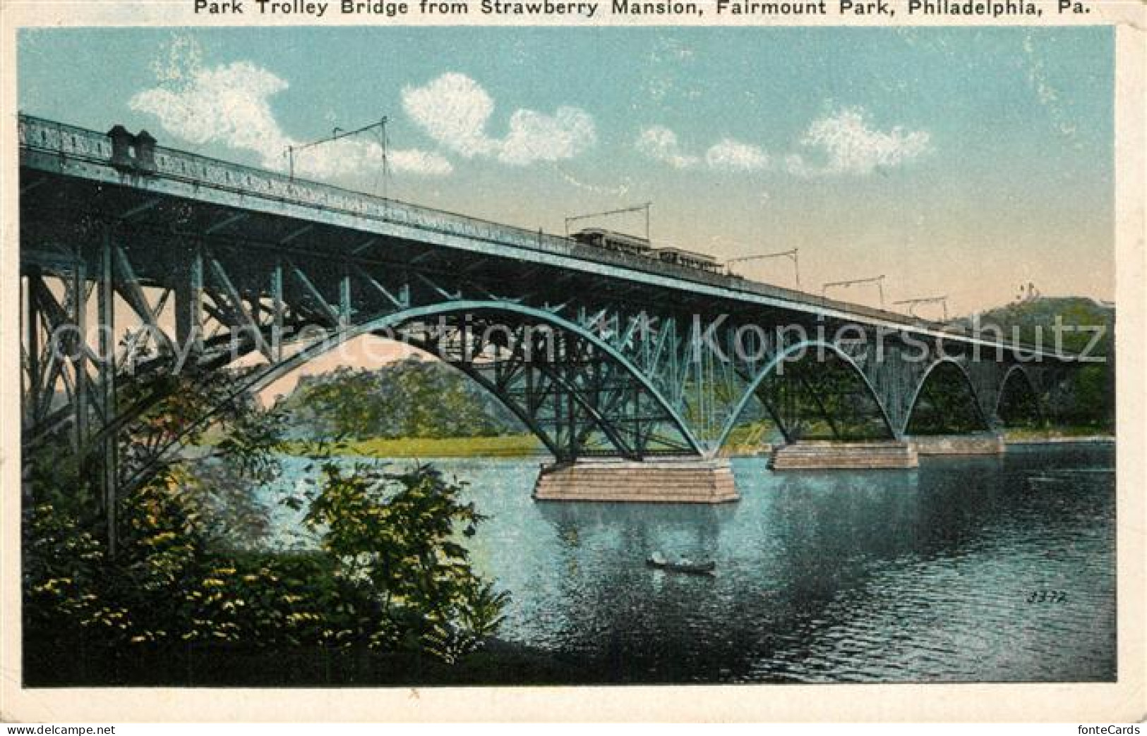 73298629 Philadelphia Pennsylvania Park Trolley Bridge From Strawberry Mansion F - Other & Unclassified