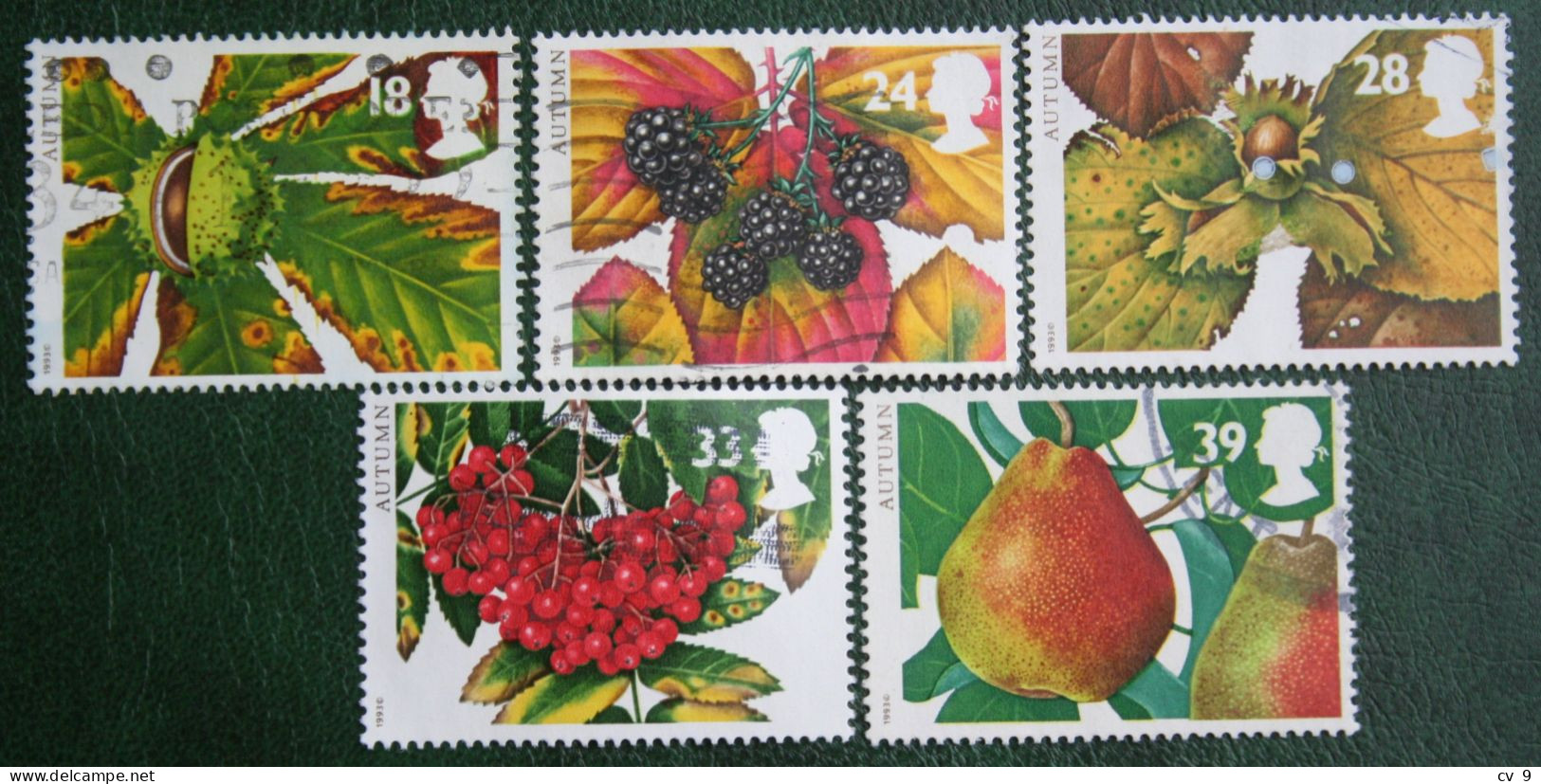 Autumn FRUIT (Mi 1463-1467) 1993 Used Gebruikt Oblitere ENGLAND GRANDE-BRETAGNE GB GREAT BRITAIN - Used Stamps