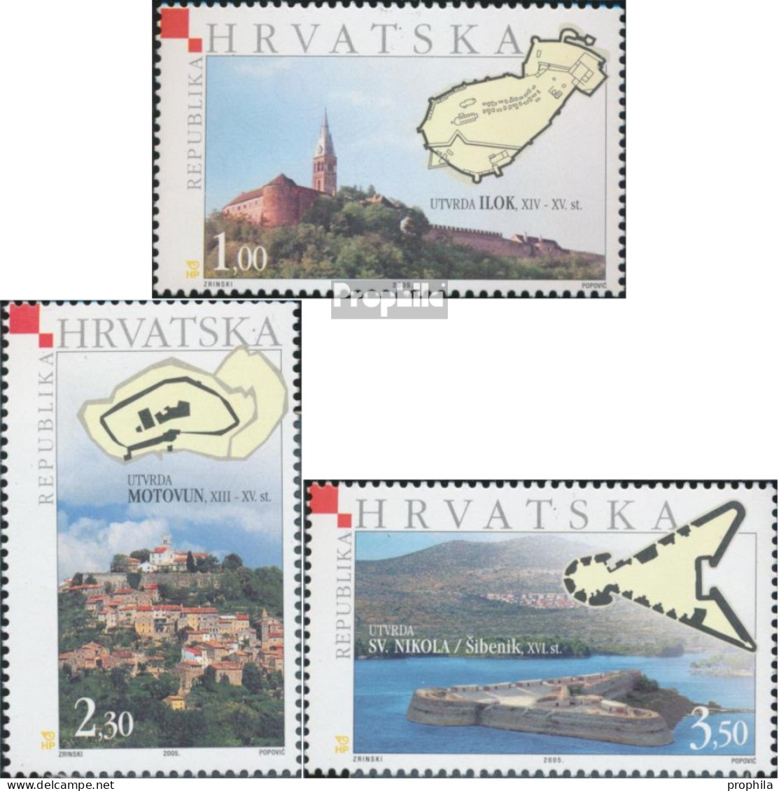 Kroatien 737-739 (kompl.Ausg.) Postfrisch 2005 Türme - Croacia