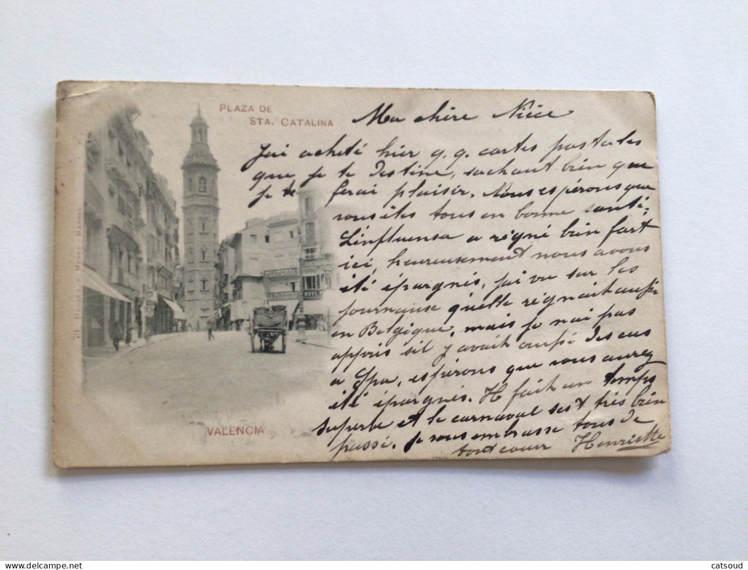 Carte Postale Ancienne (1900) Valencia Plaza Sta. Catalina - Valencia