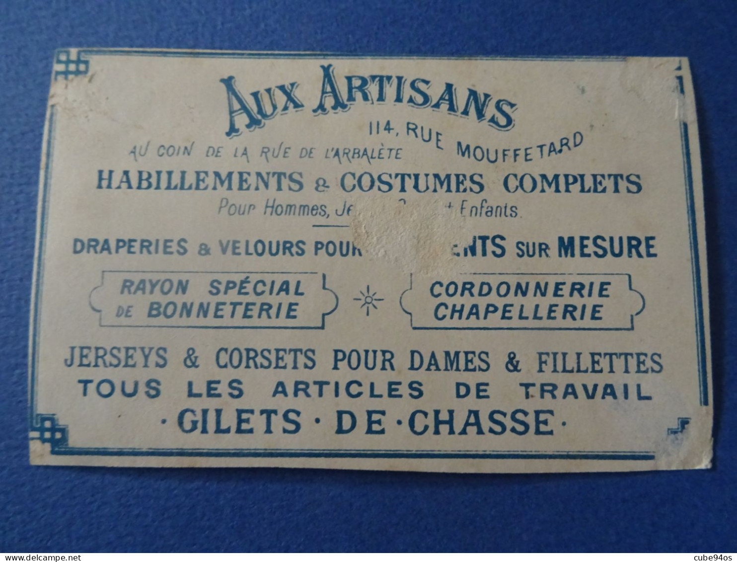 CHROMO - LA PERSE -  AUX ARTISANS. RUE MOUFFETARD. GILETS DE CHASSE. - Other & Unclassified