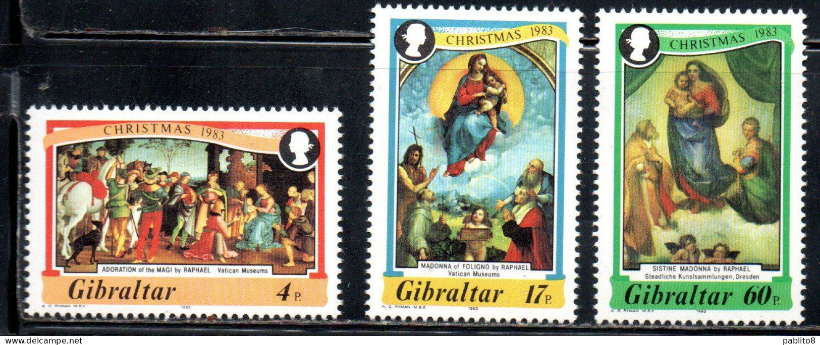 GIBRALTAR GIBILTERRA 1983 CHRISTMAS NATALE NOEL WEIHNACHTEN NAVIDAD COMPLETE SET SERIE COMPLETA MNH - Gibraltar