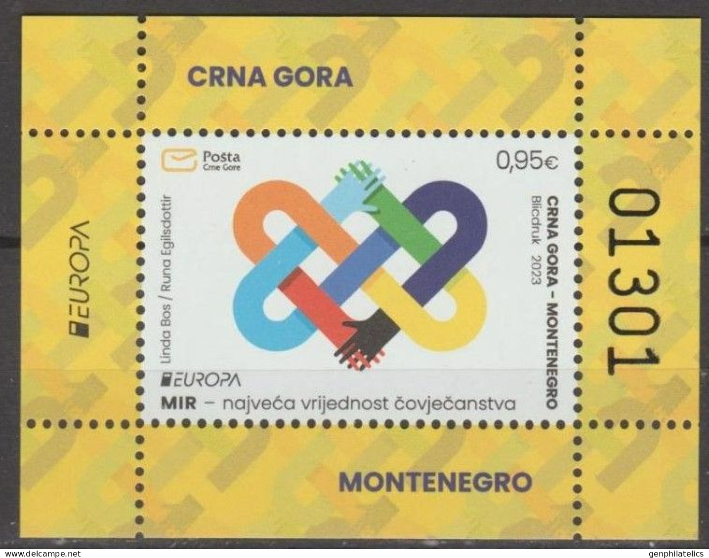 MONTENEGRO 2023 Europa CEPT. The Peace - Fine S/S MNH - Montenegro