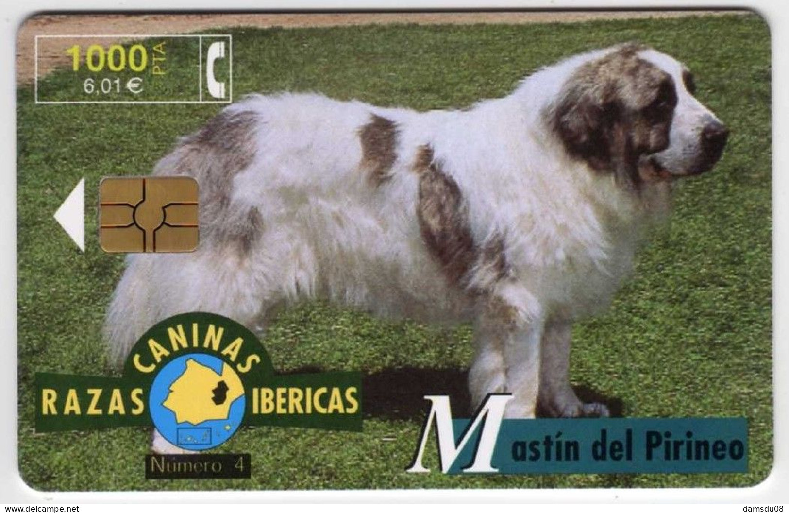 Espagne 1000 PTA RAZAS CANINAS IBERICAS Mastin Del Pirineo 10/99 500.000 Exemplaires Vide Chien - Emissioni Di Base