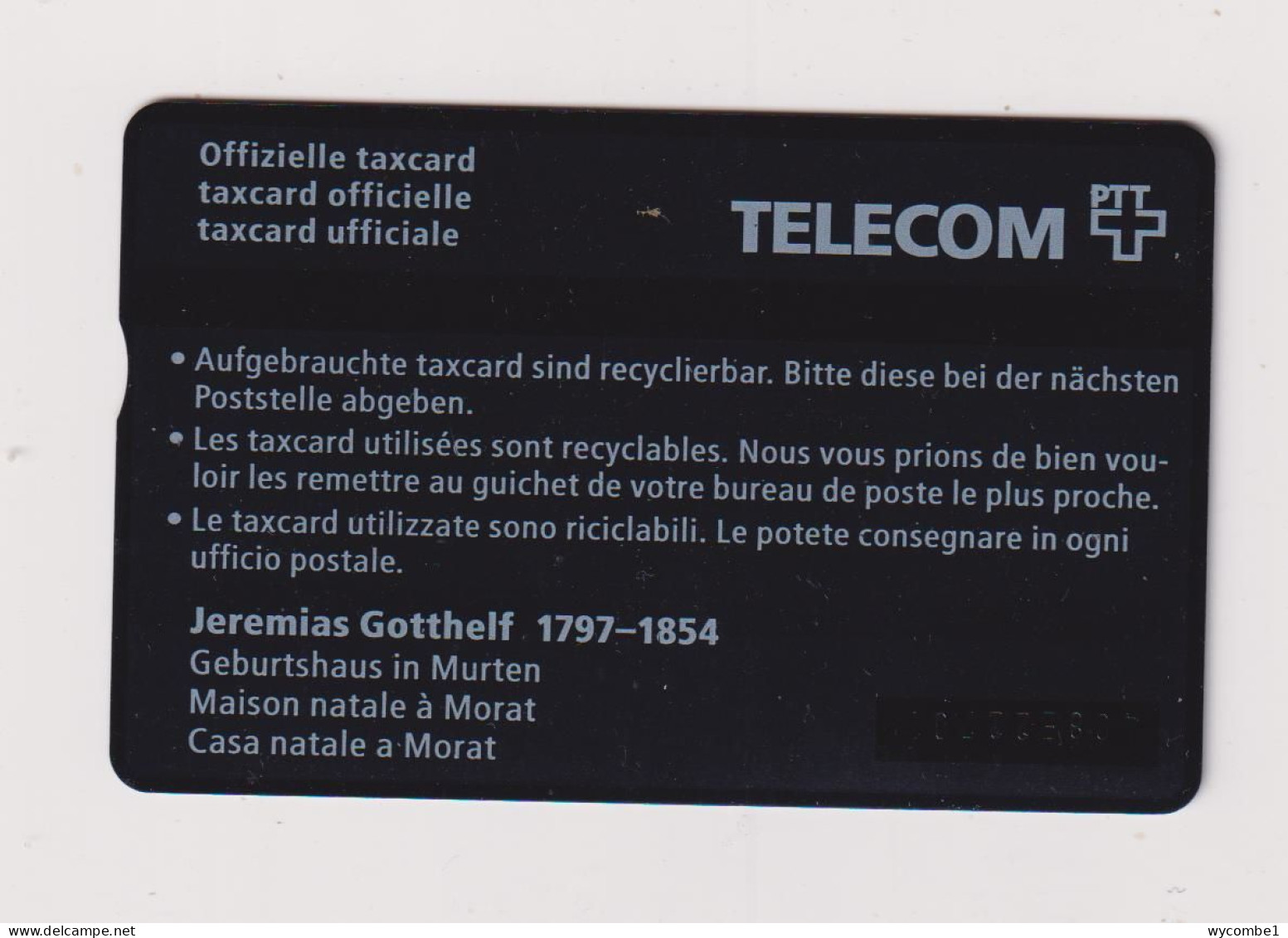 SWITZERLAND - Gotthelf Optical Phonecard - Svizzera