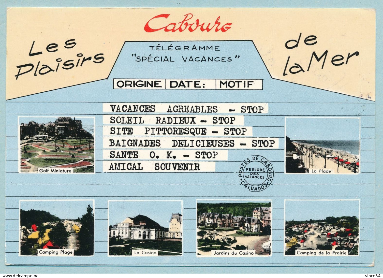 CABOURG - Les Plaisirs De La Mer - Télégramme Multivues - Cabourg