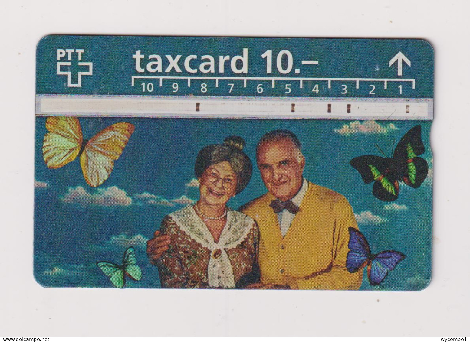 SWITZERLAND - Butterflies And Elderly Couple Optical Phonecard - Svizzera