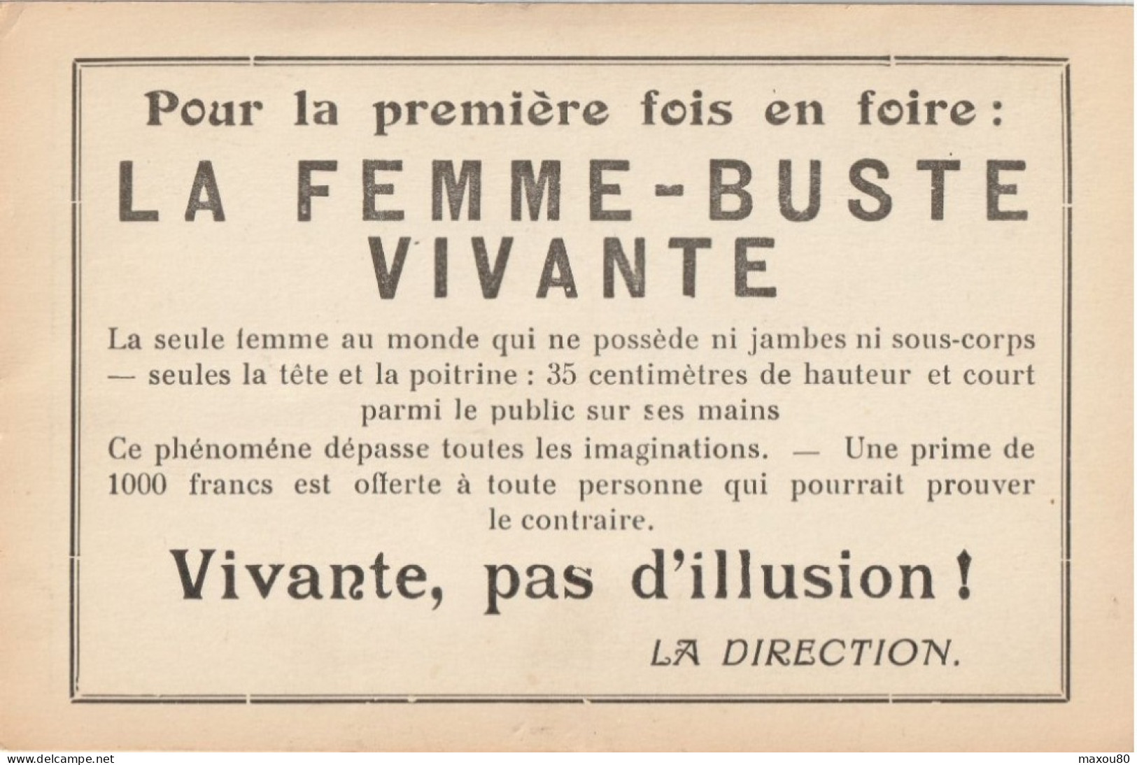 LA FEMME-BUSTE VIVANTE - Circus