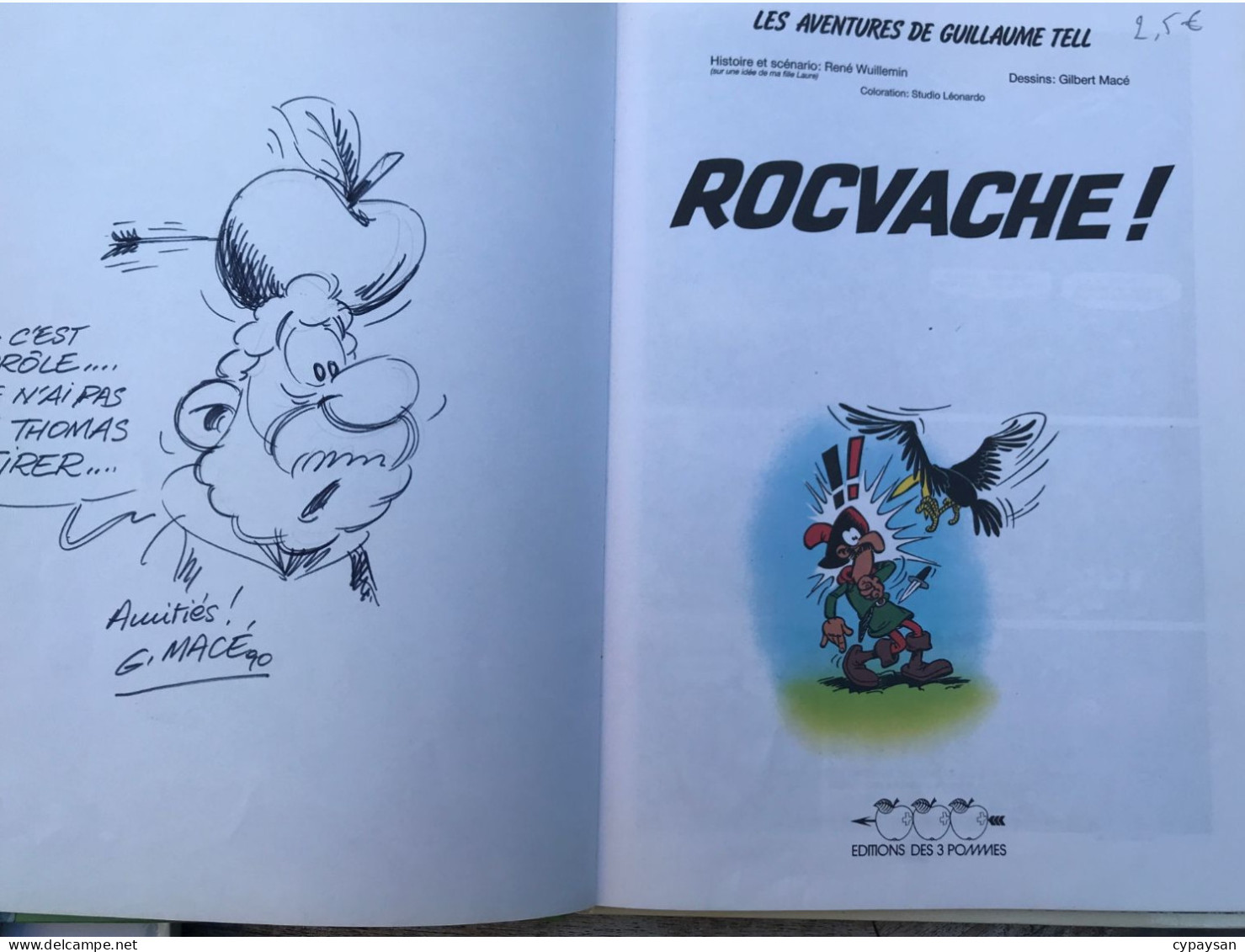 Guillaume Tell 5 Rocvache EO DEDICACE BE Dargaud 04/1988 Wuillemin Macé (BI2) - Autographs