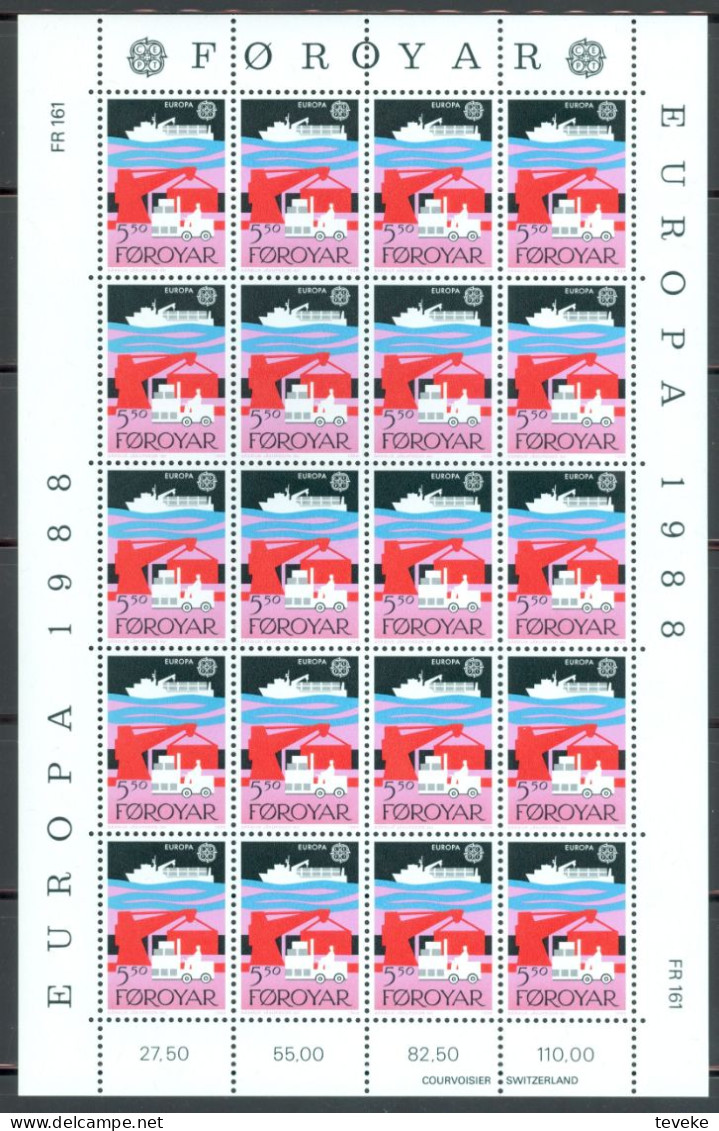 FAEROËR 1988 - MiNr. 166/167 KB- **/MNH - Europa/CEPT - Transport And Communication - Färöer Inseln