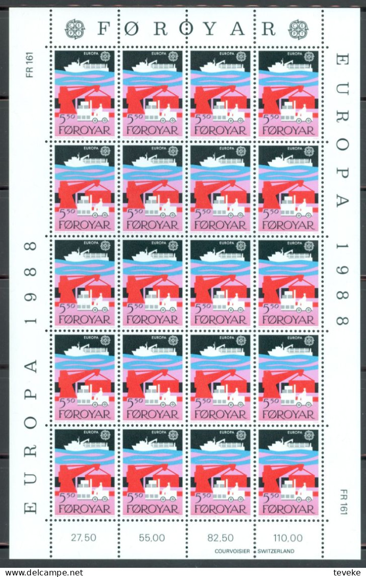 FAEROËR 1988 - MiNr. 166/167 KB- **/MNH - Europa/CEPT - Transport And Communication - Féroé (Iles)