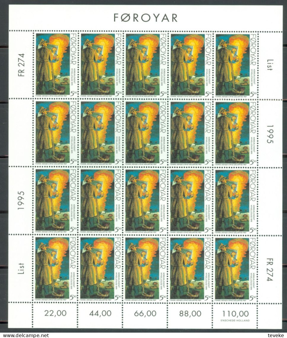 FAEROËR 1995 - MiNr. 280/282 KB - **/MNH - Paintings - 50 Years Of The Nordic Art Association - Islas Faeroes