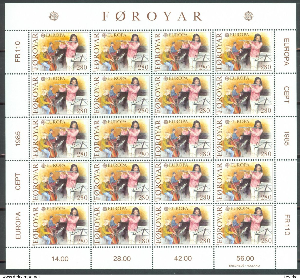 FAEROËR 1985 - MiNr. 116/117 KB - **/MNH - Europa/CEPT - European Year Of Music - Faeroër