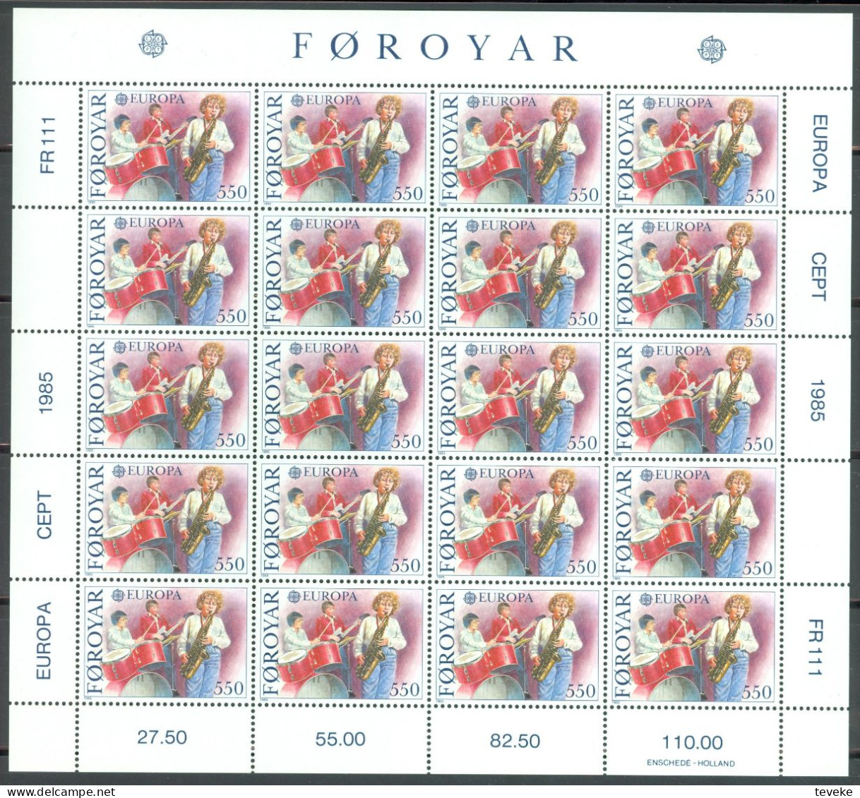 FAEROËR 1985 - MiNr. 116/117 KB - **/MNH - Europa/CEPT - European Year Of Music - Faroe Islands