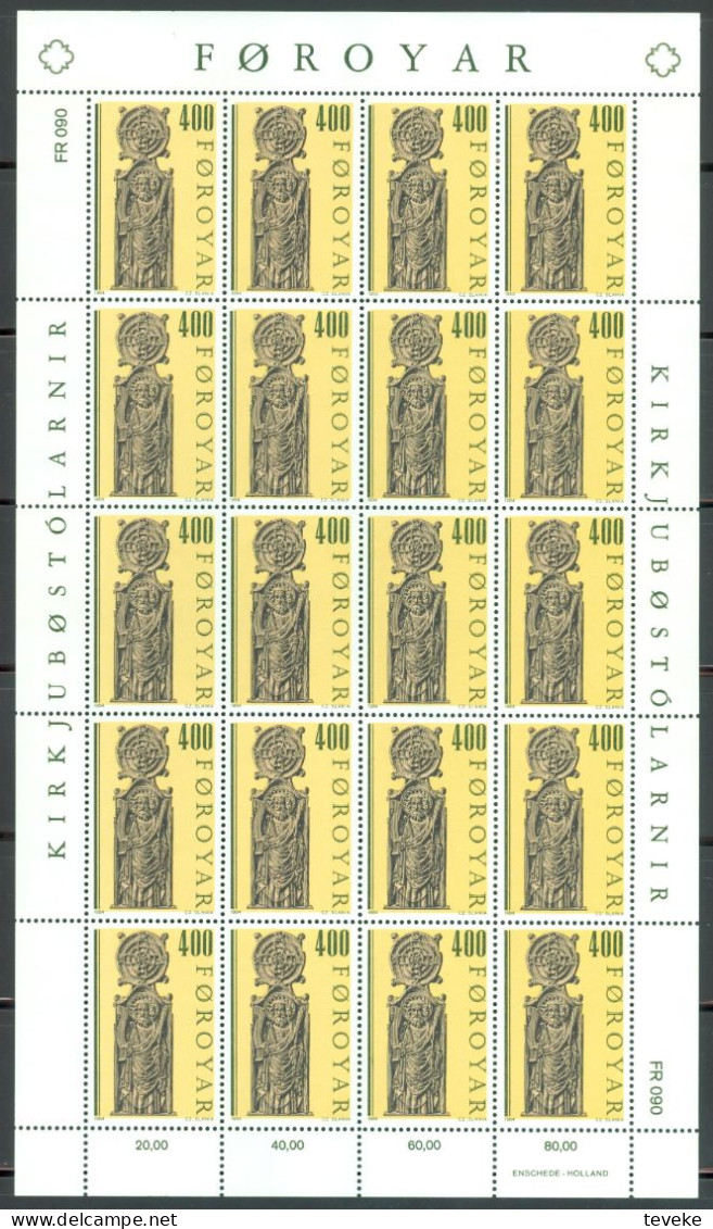 FAEROËR 1984 - MiNr. 93/96 KB - **/MNH - Church Pews In St. Olav's Church, Kirkjubøur - Färöer Inseln