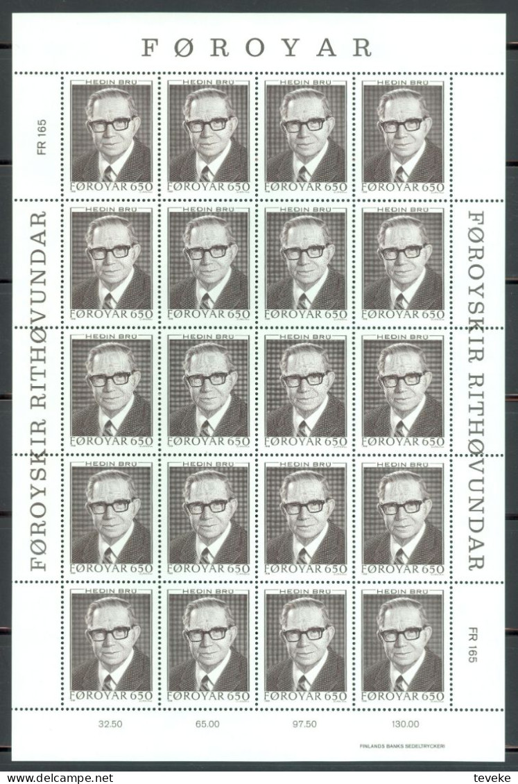 FAEROËR 1988 - MiNr. 168/171 KB - **/MNH - Literature - Writers - Isole Faroer