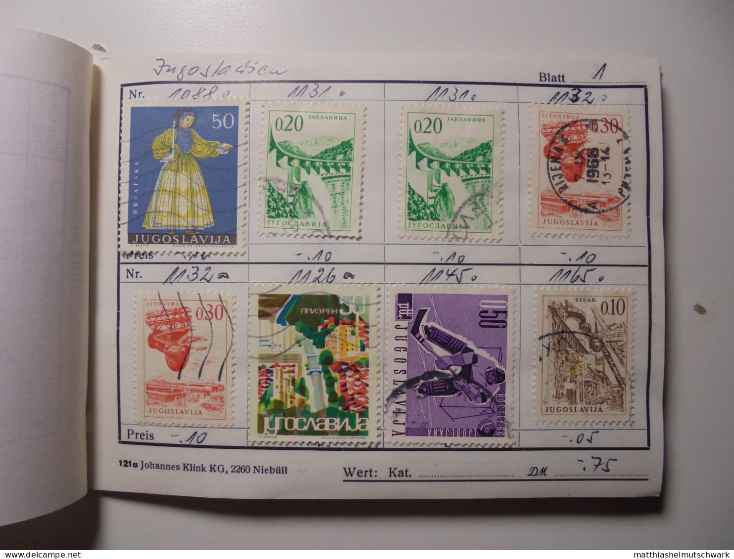 Auswahlheft Nr. 502 19 Blätter 126 Briefmarken Xx Jugoslawien 1964-1988/Mi Nr. 1088-2272 Einschließlich - Collections, Lots & Séries