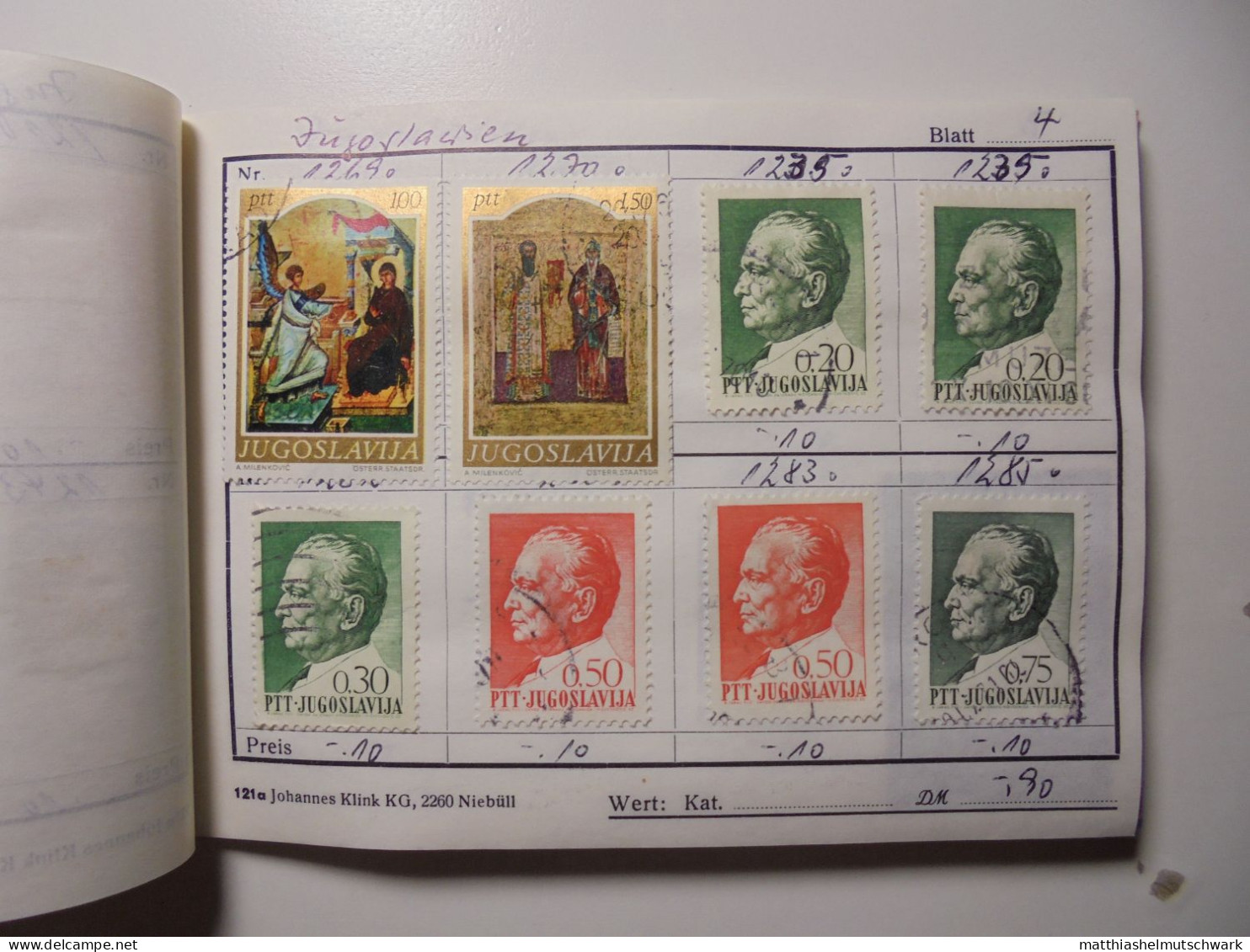 Auswahlheft Nr. 502 19 Blätter 126 Briefmarken Xx Jugoslawien 1964-1988/Mi Nr. 1088-2272 Einschließlich - Verzamelingen & Reeksen