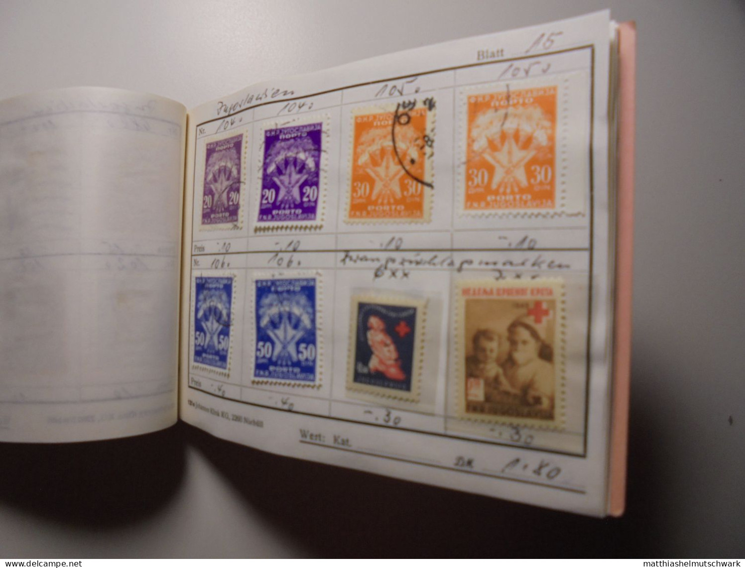 Auswahlheft Nr. 502 19 Blätter 126 Briefmarken xx Jugoslawien 1964-1988/Mi Nr. 1088-2272 Einschließlich