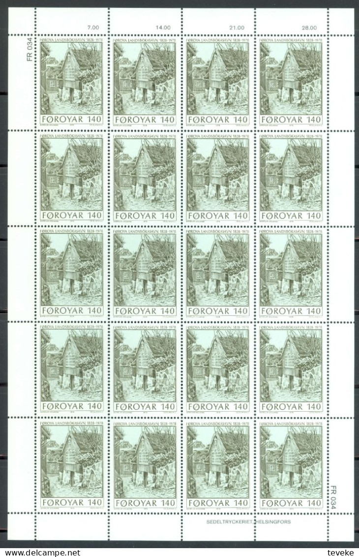 FAEROËR 1978 - MiNr. 39/40 BL - **/MNH - 150 Years National Library - Buildings - Faroe Islands