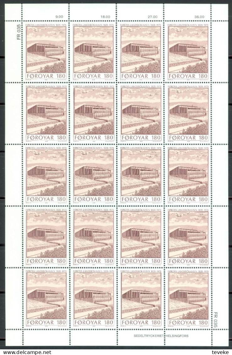 FAEROËR 1978 - MiNr. 39/40 BL - **/MNH - 150 Years National Library - Buildings - Isole Faroer