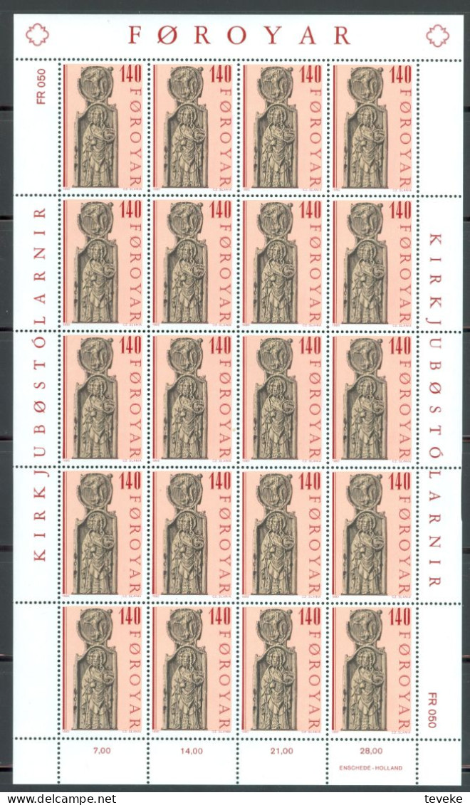 FAEROËR 1980 - MiNr. 55/58 KB - **/MNH - Church Pews In St. Olav's Church, Kirkjubøur - Féroé (Iles)