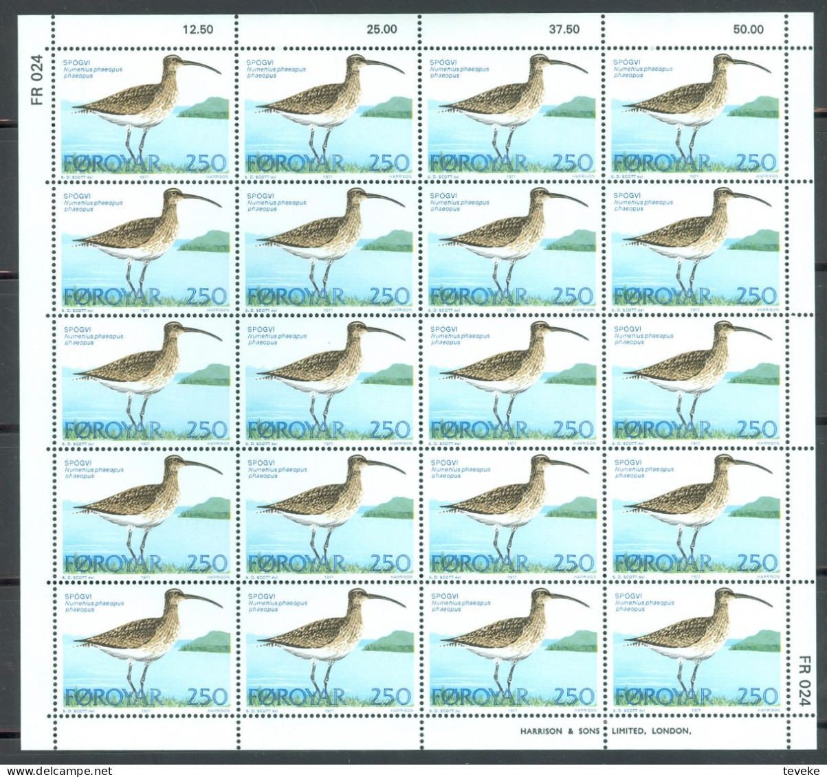 FAEROËR 1977 - MiNr. 28/30 KB - **/MNH - Fauna - Birds - Féroé (Iles)