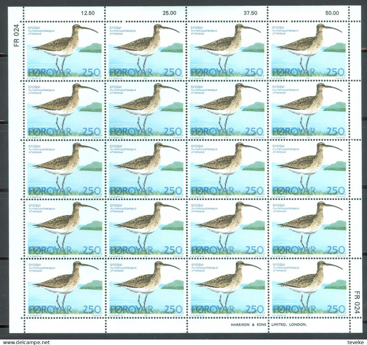 FAEROËR 1977 - MiNr. 28/30 KB - **/MNH - Fauna - Birds - Isole Faroer