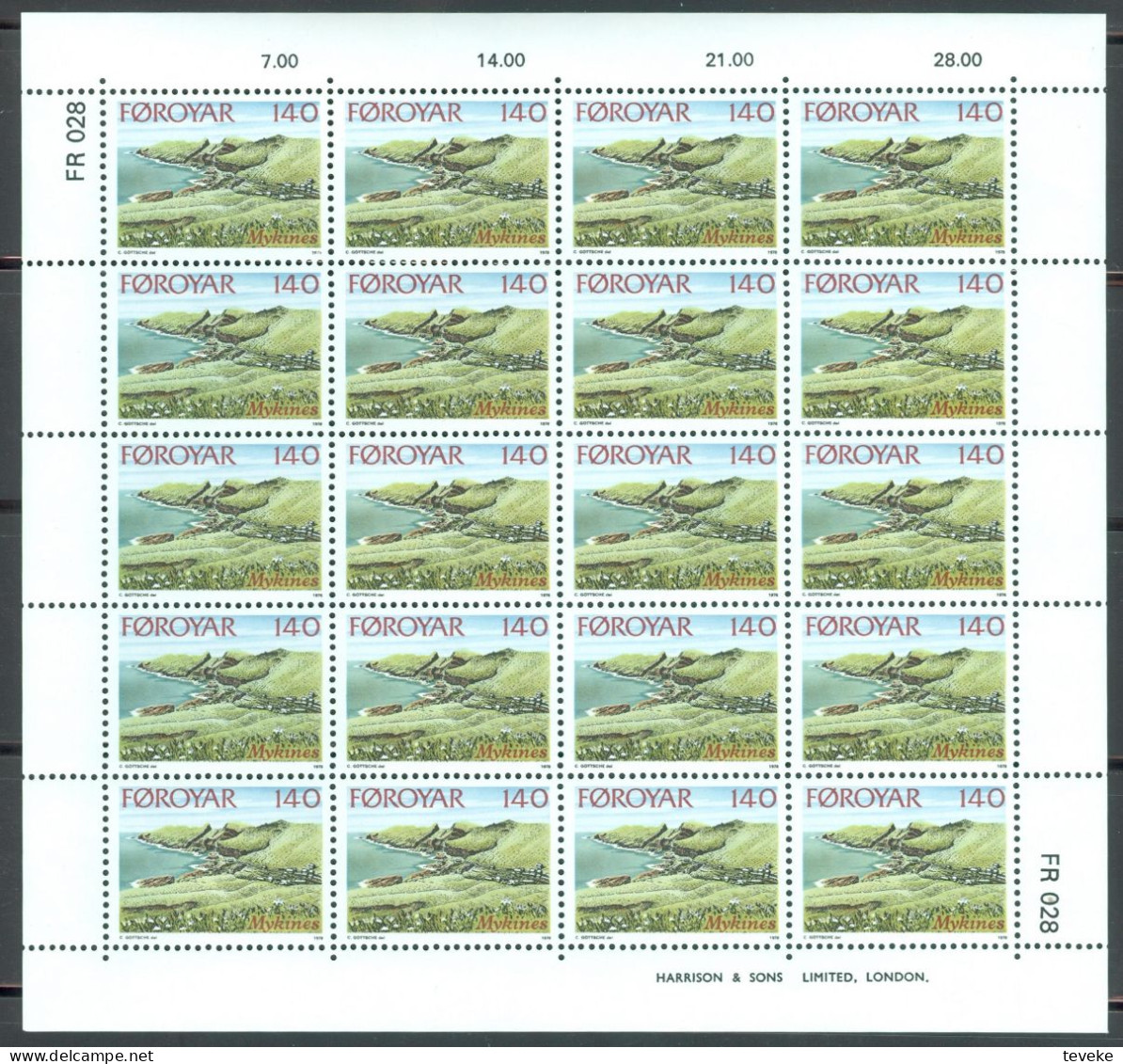 FAEROËR 1978 - MiNr. 31/35 KB - **/MNH -  Mykines Island - Féroé (Iles)