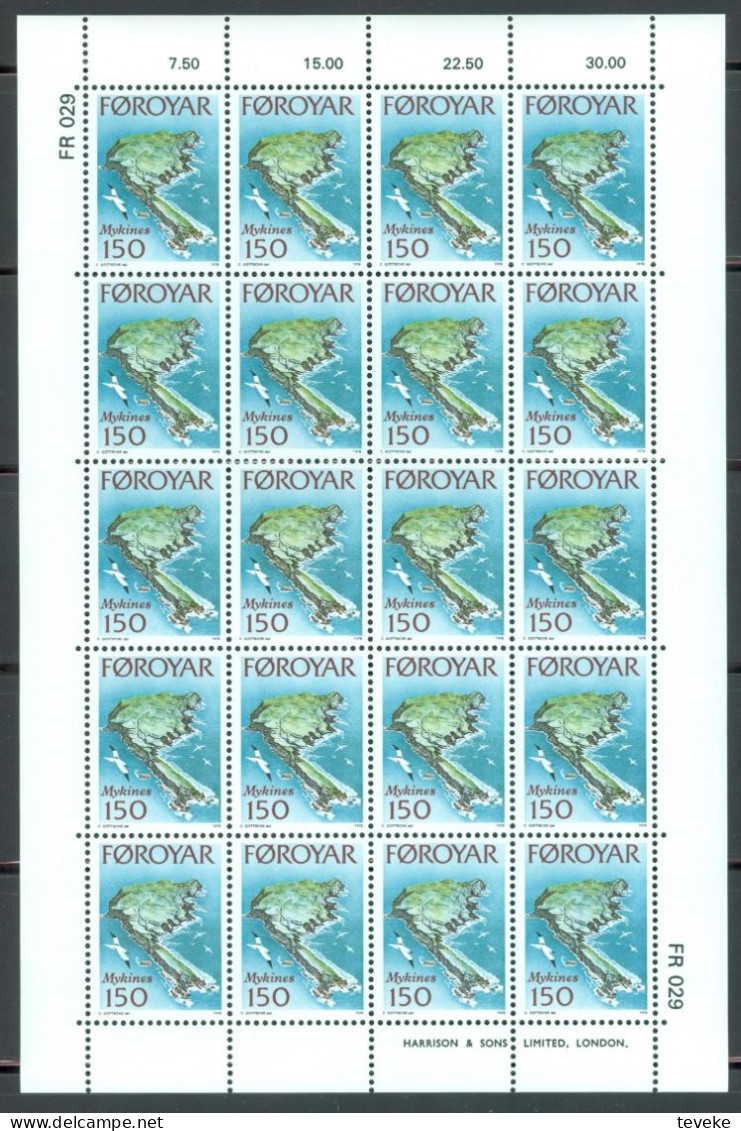 FAEROËR 1978 - MiNr. 31/35 KB - **/MNH -  Mykines Island - Islas Faeroes