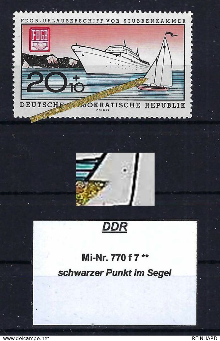 DDR Mi-Nr. 770 F 7 Plattenfehler Postfrisch - Siehe Beschreibung Und Bild - Plaatfouten En Curiosa