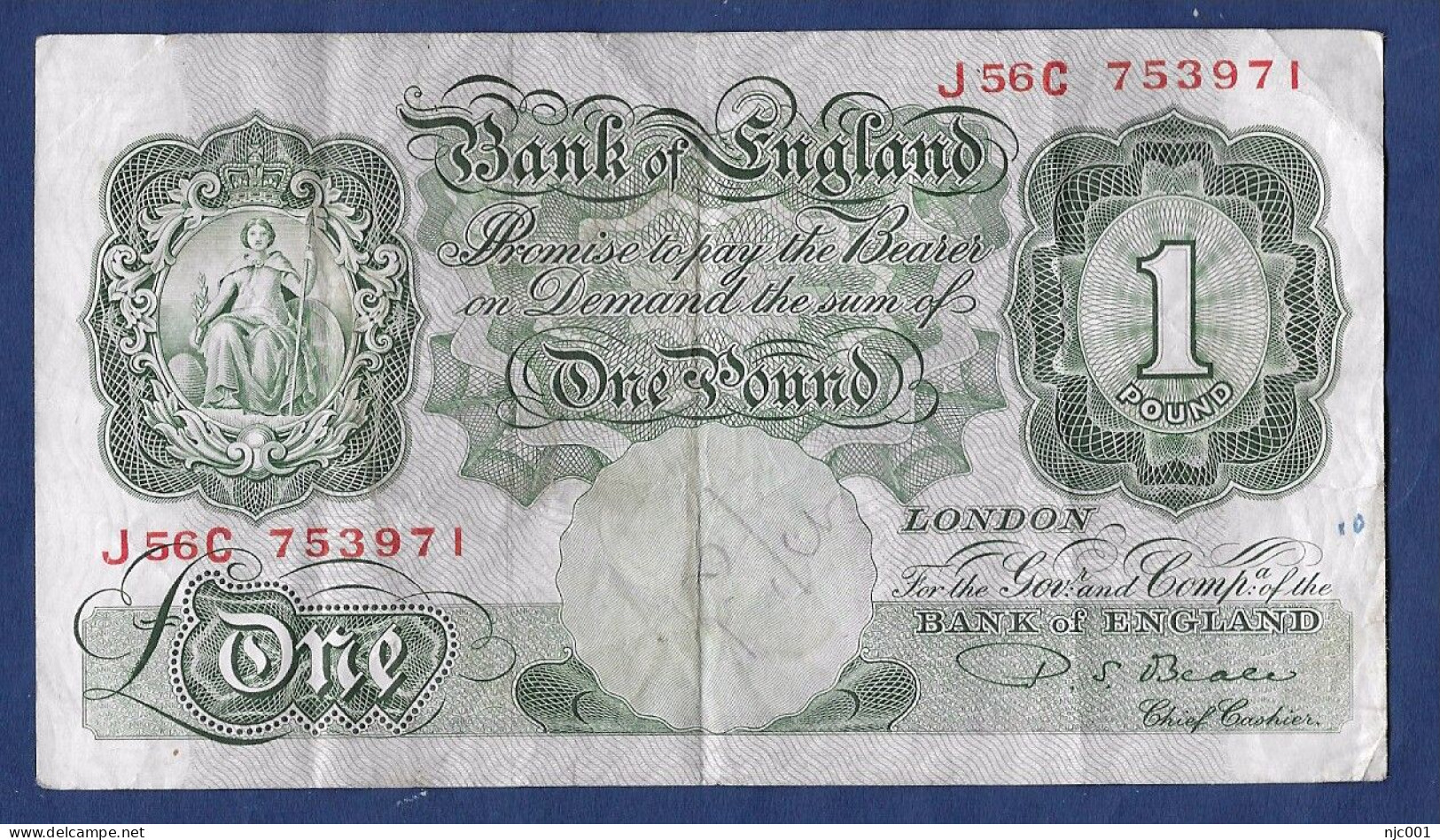 Beale 1 Pound Banknote J56C - 1 Pond