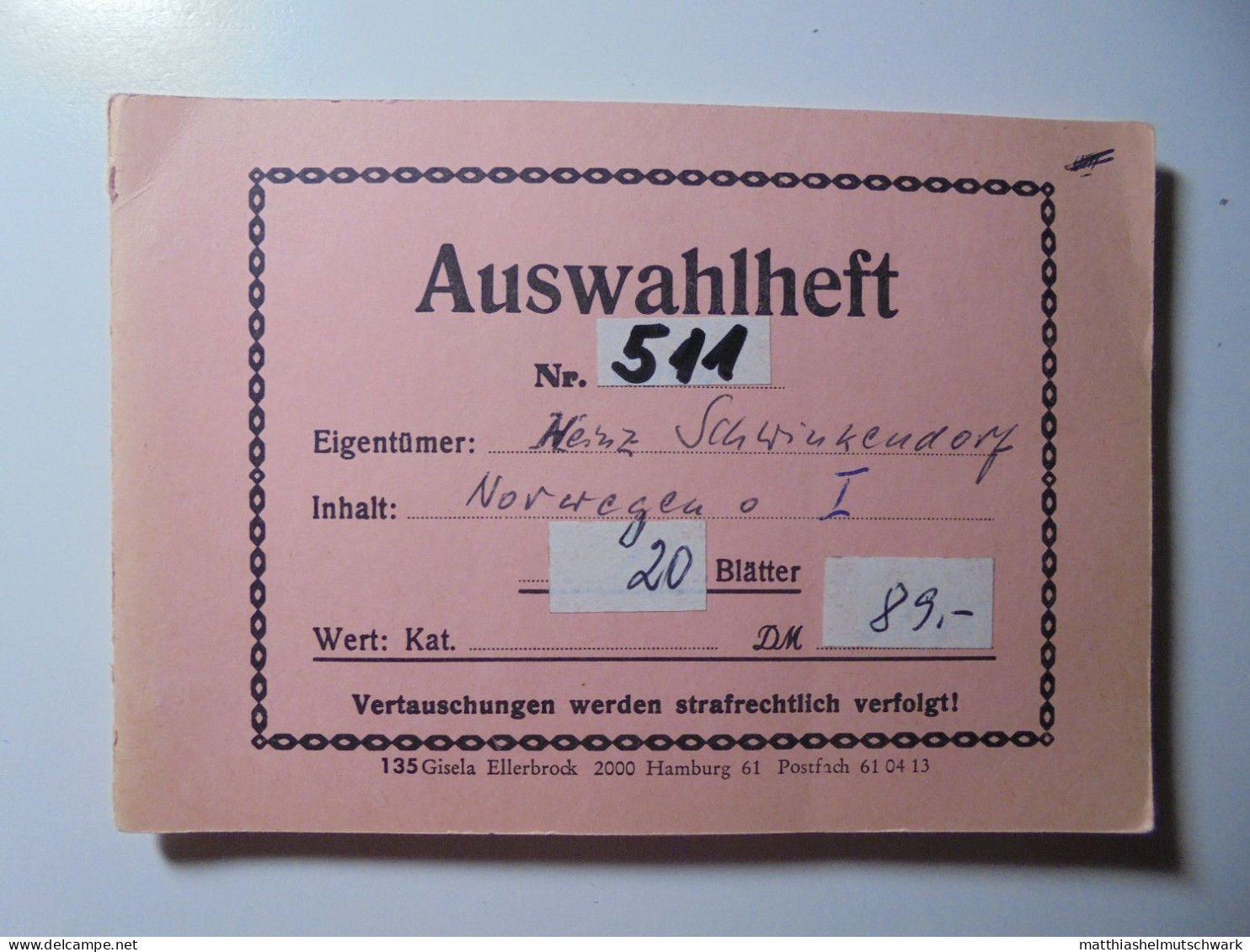 Auswahlheft Nr. 511 20 Blätter 156 Briefmarken  Norwegen 1910-1962/Mi Nr. 76-474 Ca. € 30 StampWorld – - Collezioni