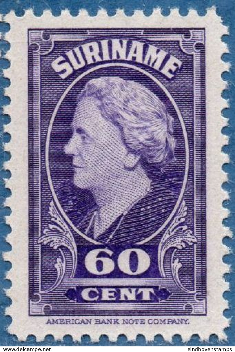 Suriname, 1945 ƒ 0.60  Queen Wilhelmina MNH - Surinam ... - 1975