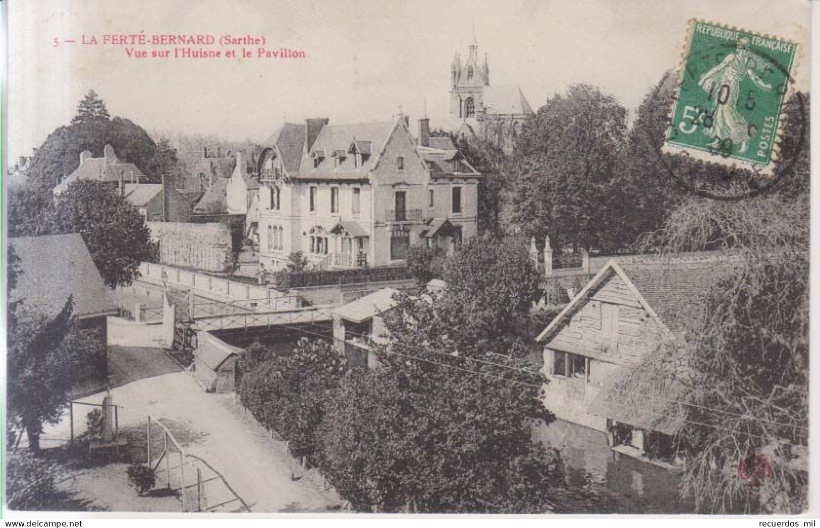 La Ferte Bernard Vue Sur L'Huisne Et Le Pavillon 1909 - La Ferte Bernard